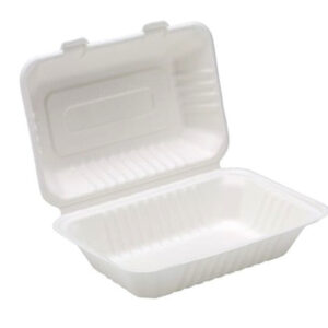 Bagasse BHB10 White Clamshell Fish and Chips Box (N10) 1x200